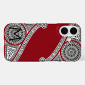 ルネサンス建築家 赤ぶどう色モノグラム Case-Mate iPhoneケース (裏面 (横))