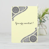 ルネサンス建築、ブラック、シルバー・メタリック 招待状 (スタンド正面)