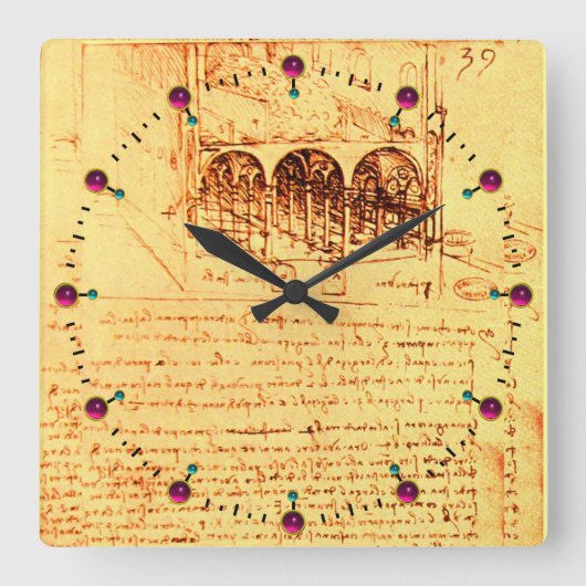 ルネサンス建築，建築家 スクエア壁時計 (正面)