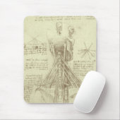 ルネサンス期の巨匠、レオナルド・ダ・ヴィンチによる『人体解剖図』脊柱 マウスパッド (マウス)