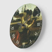 ルネサンス期の巨匠、レオナルド・ダ・ヴィンチによる『受胎告知』 ラージ壁時計 (傾斜)