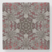 ルネサンス様式のゴシック様式の金色の赤と黒の曼荼羅 ストーンコースター (正面)