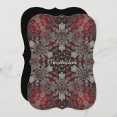 ルネサンス様式のゴシック様式の金色の赤と黒の曼荼羅 招待状 (正面/裏面)