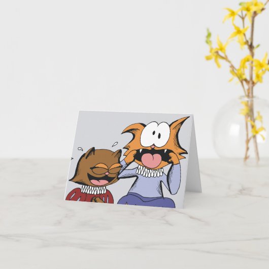 ルネサンス猫ちゃん カード (黄色い花)