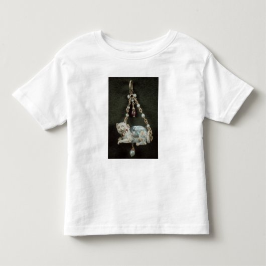 ルネサンス猫のペンダント トドラーTシャツ (正面)
