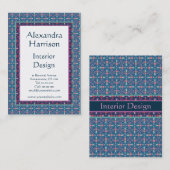 ルネサンス芸術および技術の緑の花パターン 名刺 (正面/裏面)