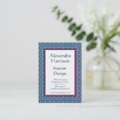 ルネサンス芸術および技術の緑の花パターン 名刺 (スタンド正面)