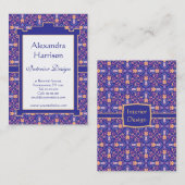 ルネサンス芸術および技術の花柄パターン 名刺 (正面/裏面)