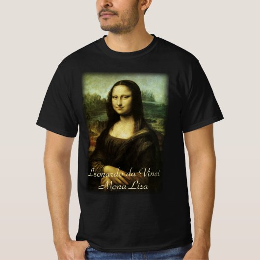 ルネサンス芸術 レオナルド・ダ・ヴィンチのモナ・リザ Tシャツ (正面)