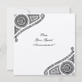 ルネサンス装飾　ブラック・アンド・ホワイト 招待状 (裏面)