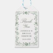 ルネサンス オーナメント サージュグリーン 花のブライダルシャワー ギフトタグ (正面)