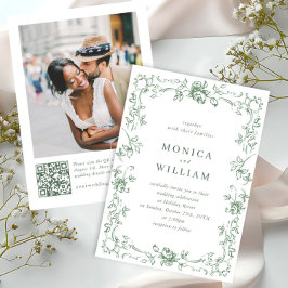 ルネサンス オーナメント フローラル サージュグリーン ウェディング 招待状