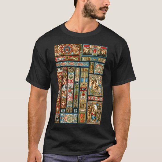 ルネサンス テーマ テキスタイルとファブリック Tシャツ (正面)