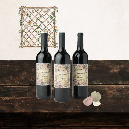 ルネサンス フラワーフレーム ウェディング ワインラベル