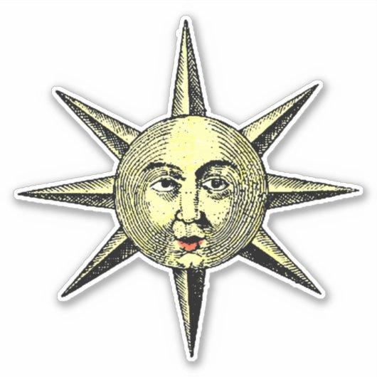 ルネサンス 科学 天文学 手彩色 太陽 シール (正面)