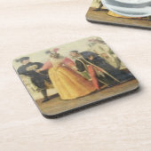 ルネサンスTの前のコメディア・デラルテの一団 コースター (左側)