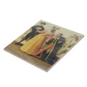 ルネサンスTの前のコメディア・デラルテの一団 タイル (側面)