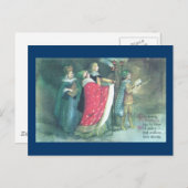 ルネッサンスの行列ヴィンテージクリスマス シーズンポストカード (正面/裏面)