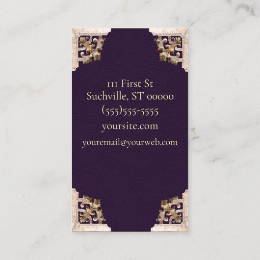 ルネッサンスアンティークスタイル(紫)名刺 名刺 (裏面)