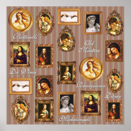 ルネッサンスアートギャラリーベージュモチャムースストライプ ポスター