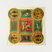 ルネッサンスイタリアンのモチーフプリント タペストリー (正面(横))