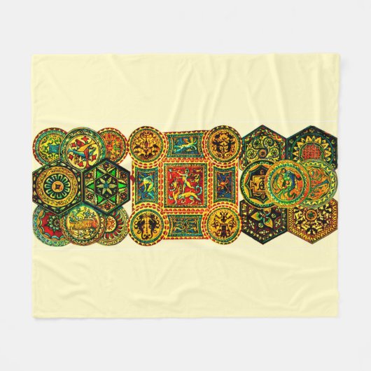 ルネッサンスイタリアンのモチーフ フリースブランケット (正面(横))