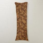 ルネッサンスイタリアンサビと金ゴールドの葉の渦巻き ボディピロー (正面縦)