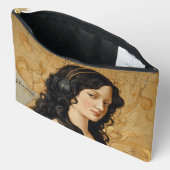 ルネッサンスイタリアンスガールポートレートとヘッドフォン アクセサリーポーチ (見開き)