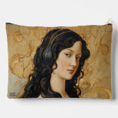 ルネッサンスイタリアンスガールポートレートとヘッドフォン アクセサリーポーチ (裏面)