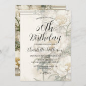 ルネッサンスイタリアン美術スタイル50誕生日 招待状 (正面/裏面)