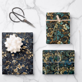 ルネッサンスエレガンス：ヴィンテージパターンデザイン ラッピングペーパーシート