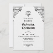 ルネッサンスエレガント建築の卒業 招待状 (正面)