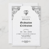 ルネッサンスエレガント建築の卒業 招待状 (正面)