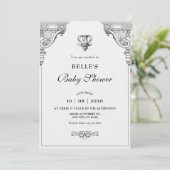 ルネッサンスエレガント建築の赤ちゃんシャワー 招待状 (スタンド正面)