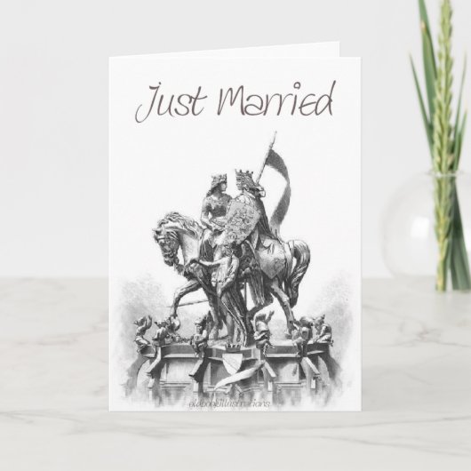 ルネッサンスカップルたった今結婚しました 案内状 (正面)