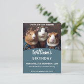 ルネッサンスギニアピッグ誕生日パーティー インビテーションポストカード (スタンド正面)