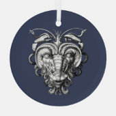 ルネッサンスグロテスクガルゴイル顔ロブスターマン ガラスオーナメント (裏面)
