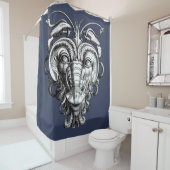 ルネッサンスグロテスクガルゴイル顔ロブスターマン シャワーカーテン (インサイチュ)
