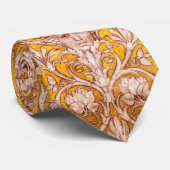 ルネッサンスグロテスク顔と金ゴールドホワイトフローラ ネクタイ (ロール)