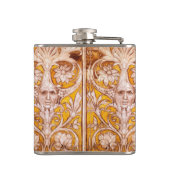 ルネッサンスグロテスク顔と金ゴールドホワイトフローラ フラスク (裏面)