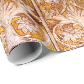 ルネッサンスグロテスク顔と金ゴールドホワイトフローラ ラッピングペーパー (ロールコーナー)