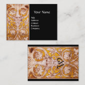 ルネッサンスグロテスク顔ブラック金ゴールドホワイトパール 名刺 (正面/裏面)