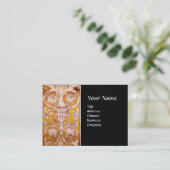 ルネッサンスグロテスク顔、ブラック金ゴールドメタリック 名刺 (スタンド正面)