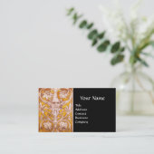 ルネッサンスグロテスク顔,ブラック金ゴールドモノグラム 名刺 (スタンド正面)