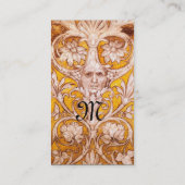 ルネッサンスグロテスク顔,ブラック金ゴールドモノグラム 名刺 (裏面)