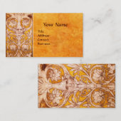 ルネッサンスグロテスク顔,金ゴールドフローラ羊皮紙 名刺 (正面/裏面)