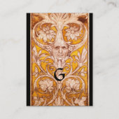 ルネッサンスグロテスク顔、金ゴールドブラックフローラ 名刺 (裏面)