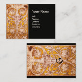 ルネッサンスグロテスク顔、金ゴールドブラックフローラ 名刺 (正面/裏面)