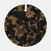 ルネッサンスゴールデンフローラ刺繍パターン ガラスオーナメント (裏面)