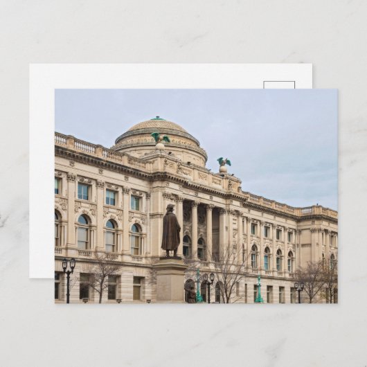 ルネッサンススタイルの公共図書館 シーズンポストカード (正面/裏面)